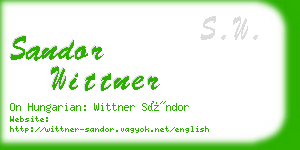 sandor wittner business card